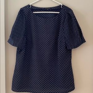 Navy Banana Republic blouse XL